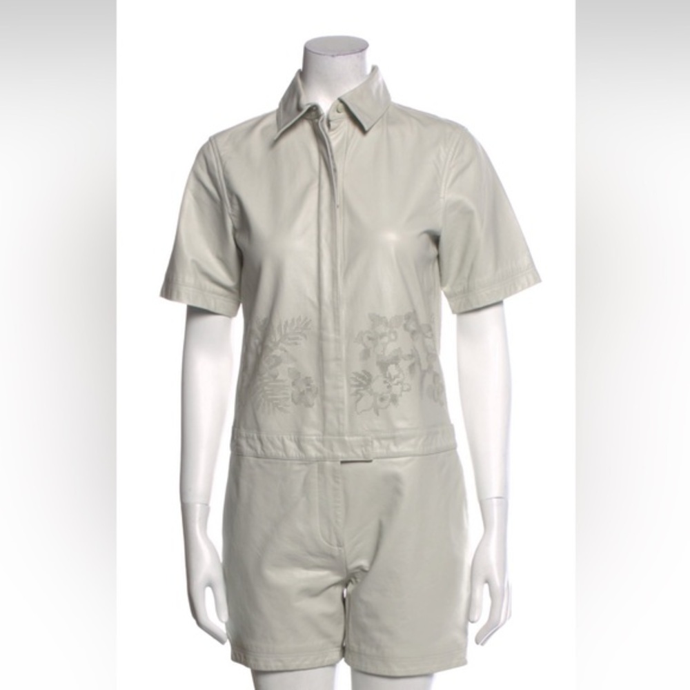 NWT Alexander Wang White Floral Leather Romper Runway